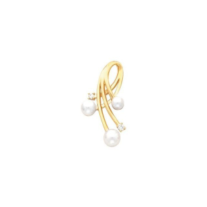 Vaanya Yellow Gold 4 Prong Pearl Gemstone Necklace