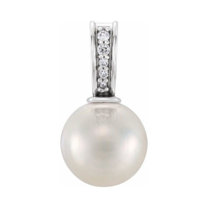 Viha Round cut Pave Set  Pearl Gemstone Necklace