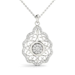 Tandi 0.25 Carat Lab-Created Diamond Round cut Pave Set  Cluster Pendant Necklace