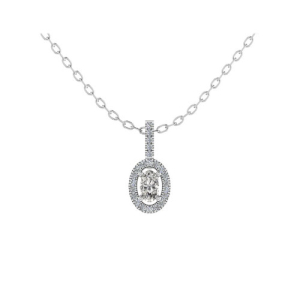 Talisha Lab-Created Diamond 4 Prong Halo Pendant Necklace