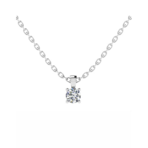 Quinlee Natural Diamond Round cut 4 Prong Solitaire Pendant Necklace