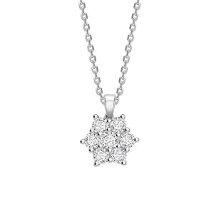 1.00 - 2.80 Carat Prong Setting Round Natural And Lab Created Diamond Star Shaped Cluster Pendant