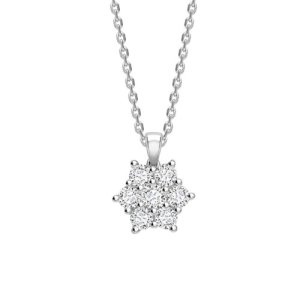 Tashia 1.00 - 2.80 Carat Natural Diamond Round cut Prong Set  Cluster Pendant Necklace