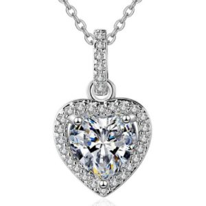 Tejal Natural Diamond 3 Prong Halo Pendant Necklace