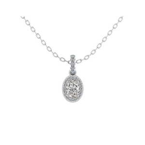 Terese Natural Diamond 4 Prong Halo Pendant Necklace