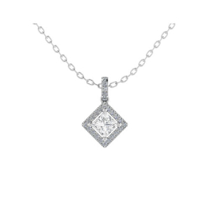 Tesslyn Lab-Created Diamond 4 Prong Halo Pendant Necklace