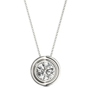 Lab-Created Diamond Round cut  Solitaire Pendant Necklace