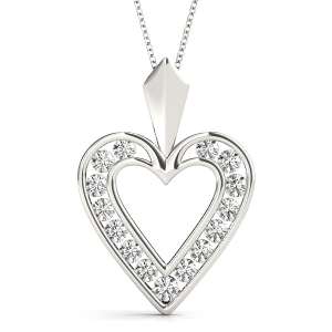 Lily Lab-Created Diamond Round cut Channel Set Heart Necklace