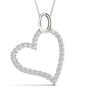 Reina Lab-Created Diamond Round cut Shared Prong Heart Necklace