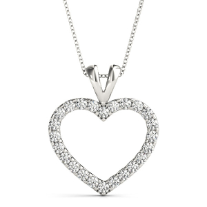 Salina Lab-Created Diamond Round cut 4 Prong  Heart Necklace