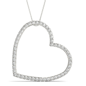 Tresha Lab-Created Diamond Round cut 4 Prong  Heart Necklace