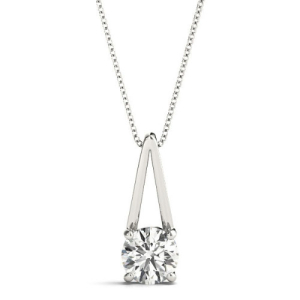 Richardine Lab-Created Diamond Round cut 4 Prong  Solitaire Pendant Necklace