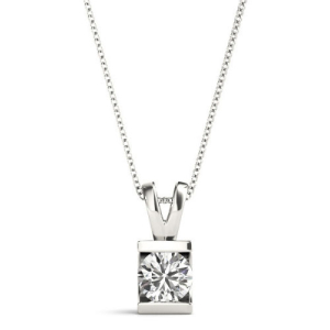Tyna Natural Diamond Round cut Solitaire Pendant Necklace