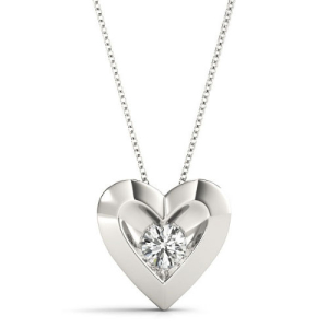 Richolda Natural Diamond Round cut Bezel Set  Solitaire Pendant Necklace