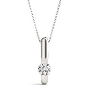 Ricula Natural Diamond Round cut Channel Set  Solitaire Pendant Necklace