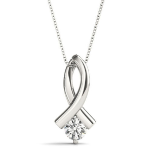 Rilletta Natural Diamond Round cut Prong Set Solitaire Pendant Necklace