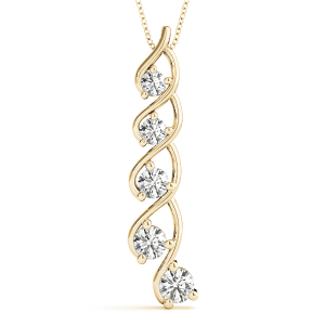 Dempsey Natural Diamond Yellow Gold Bezel Set Journey Pendant Necklace