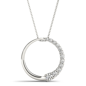 Dylan Lab-Created Diamond Round cut Pave Set Journey Pendant Necklace