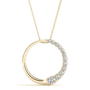Dylan Lab-Created Diamond Yellow Gold Pave Set Journey Pendant Necklace