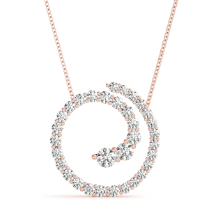 Jasper Lab-Created Diamond Rose Gold Prong Set Journey Pendant Necklace