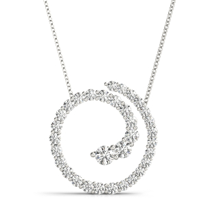 Jasper Lab-Created Diamond Round cut Prong Set Journey Pendant Necklace