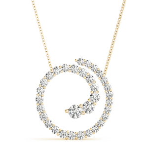 Jasper Lab-Created Diamond Yellow Gold Prong Set Journey Pendant Necklace