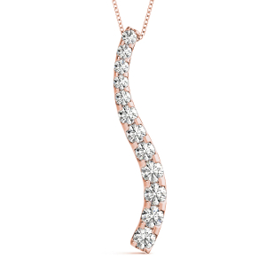 Byron Lab-Created Diamond Rose Gold Bezel Set Journey Pendant Necklace