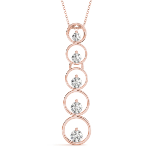 Heath Lab-Created Diamond Rose Gold Bezel Set Journey Pendant Necklace