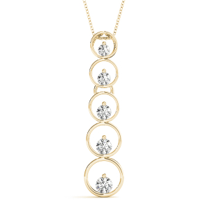 Heath Lab-Created Diamond Yellow Gold Bezel Set Journey Pendant Necklace