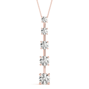 Thomas Lab-Created Diamond Rose Gold Pave Set Journey Pendant Necklace