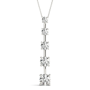 Thomas Lab-Created Diamond Round cut Pave Set Journey Pendant Necklace