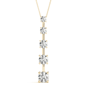 Thomas Lab-Created Diamond Yellow Gold Pave Set Journey Pendant Necklace