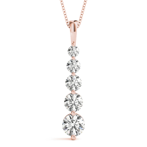 Carter Natural Diamond Rose Gold Prong Set Journey Pendant Necklace
