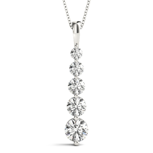 Carter Natural Diamond Round cut Prong Set Journey Pendant Necklace