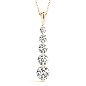 Carter Natural Diamond Yellow Gold Prong Set Journey Pendant Necklace