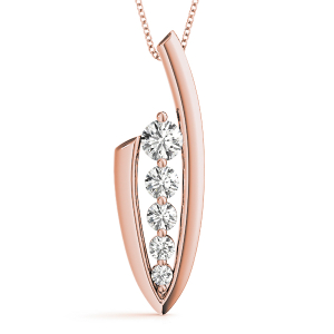 Vincent Lab-Created Diamond Rose Gold Bezel Set Journey Pendant Necklace