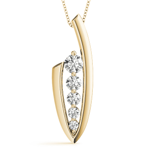 Vincent Lab-Created Diamond Yellow Gold Bezel Set Journey Pendant Necklace