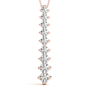 Clyde Lab-Created Diamond Rose Gold Pave Set Journey Pendant Necklace