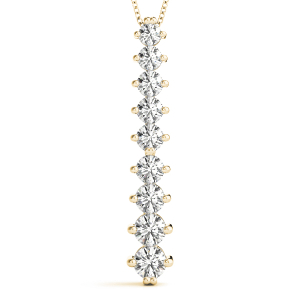 Clyde Lab-Created Diamond Yellow Gold Pave Set Journey Pendant Necklace