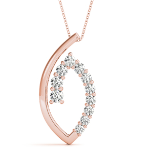 Vernon Lab-Created Diamond Rose Gold Pave Set Journey Pendant Necklace