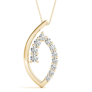 Vernon Lab-Created Diamond Yellow Gold Pave Set Journey Pendant Necklace