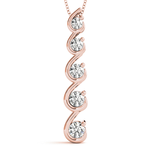 Wilson Natural Diamond Rose Gold Journey Pendant Necklace