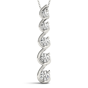 Wilson Natural Diamond Round cut Journey Pendant Necklace