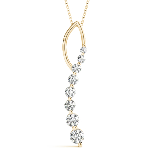 Brooks Natural Diamond Yellow Gold Prong Set Journey Pendant Necklace
