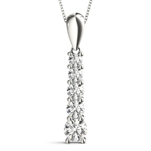 Zachary Natural Diamond Round cut Prong Set Journey Pendant Necklace