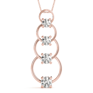 Ellis Natural Diamond Rose Gold Bezel Set Journey Pendant Necklace