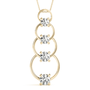Ellis Natural Diamond Yellow Gold Bezel Set Journey Pendant Necklace