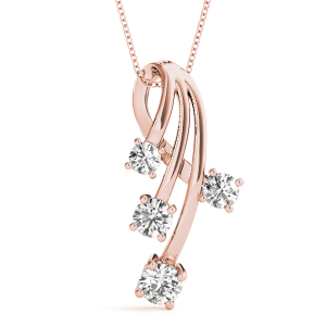 Ronnie Natural Diamond Rose Gold Bezel Set Journey Pendant Necklace
