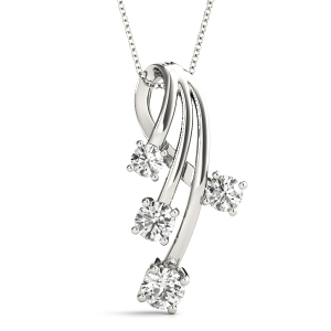 Ronnie Natural Diamond Round cut Bezel Set  Journey Pendant Necklace