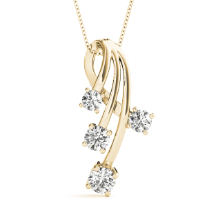 Ronnie Natural Diamond Yellow Gold Bezel Set Journey Pendant Necklace